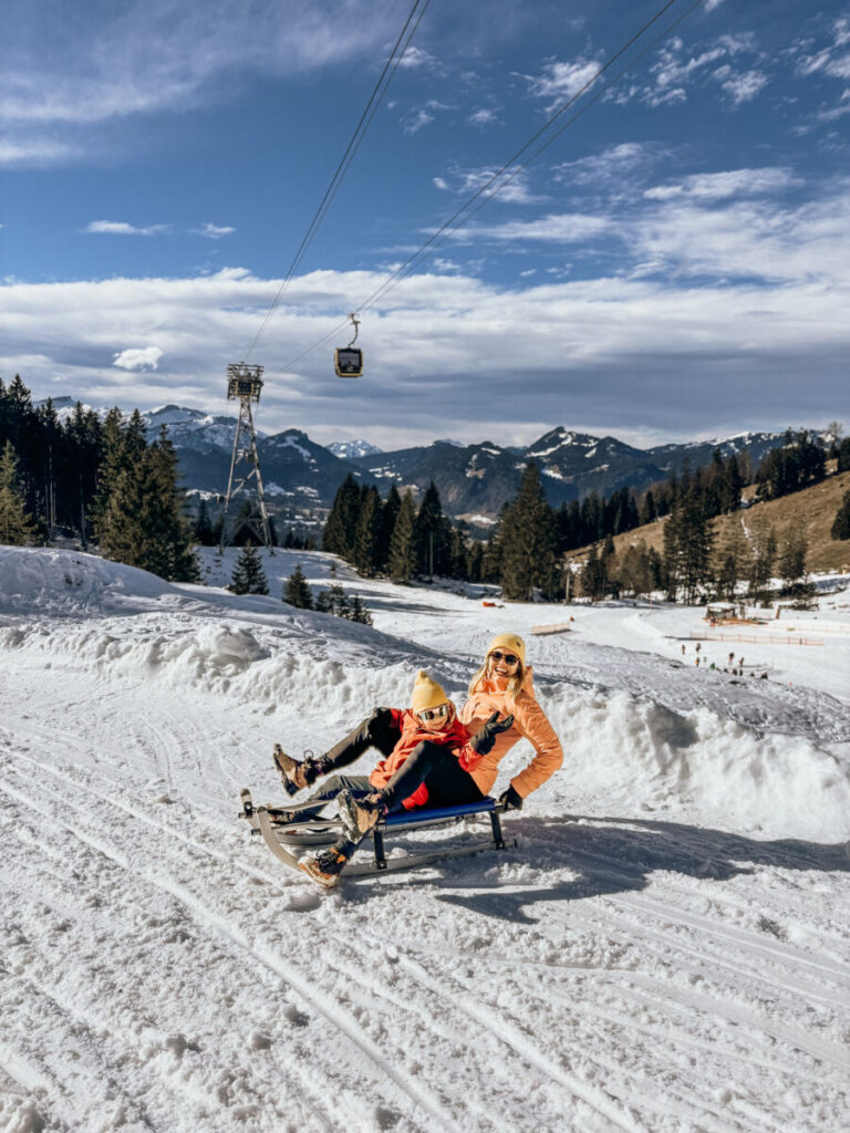 rodelpark mit skihütte und bergblick5 rodelpark mit skihütte und bergblick5